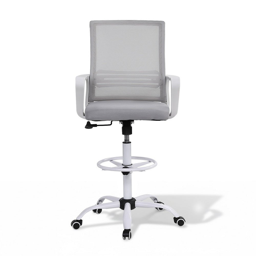 Office Chair Drafting Chairs Stool Computer Desk Studios Mesh White - Furniture > Office > Office & Desk Chairs - Rivercity House & Home Co. (ABN 18 642 972 209) - Affordable Modern Furniture Australia