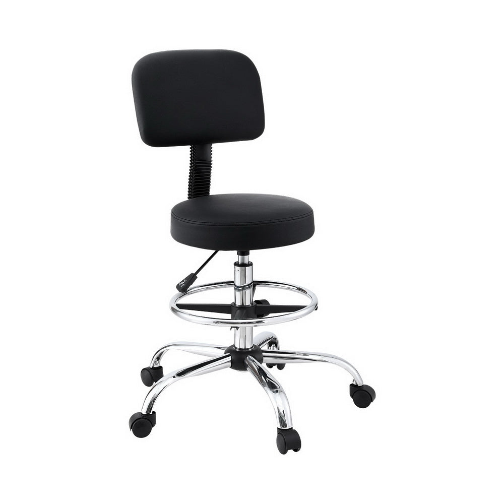 Office Chair Drafting Computer Standing Desk Chairs Ergonomic PU Black - Furniture > Office > Office & Desk Chairs - Rivercity House & Home Co. (ABN 18 642 972 209) - Affordable Modern Furniture Australia
