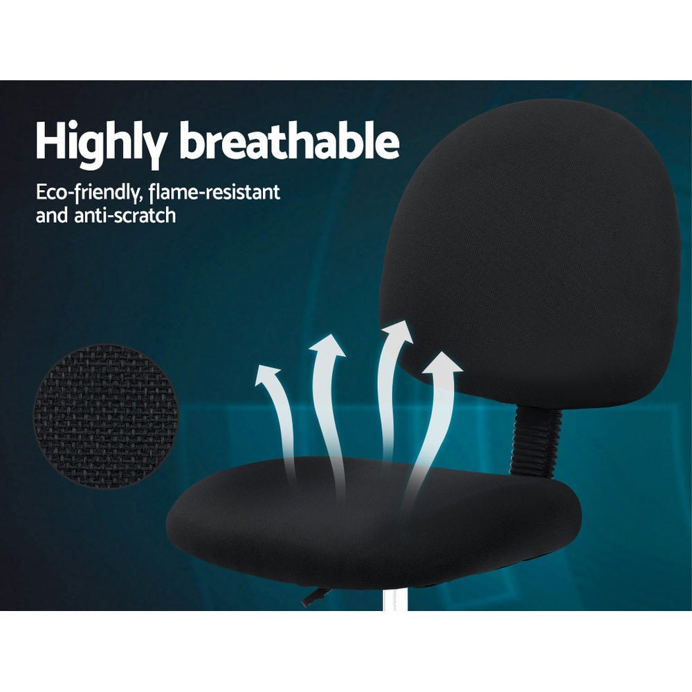 Office Chair Drafting Stool Fabric Chairs Black - Furniture > Office > Office & Desk Chairs - Rivercity House & Home Co. (ABN 18 642 972 209) - Affordable Modern Furniture Australia