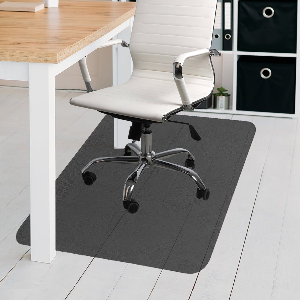 Office Chair Mat 120x90cm PVC Floor Protector with Grippers - Black - Rivercity House & Home Co. (ABN 18 642 972 209) - Affordable Modern Furniture Australia