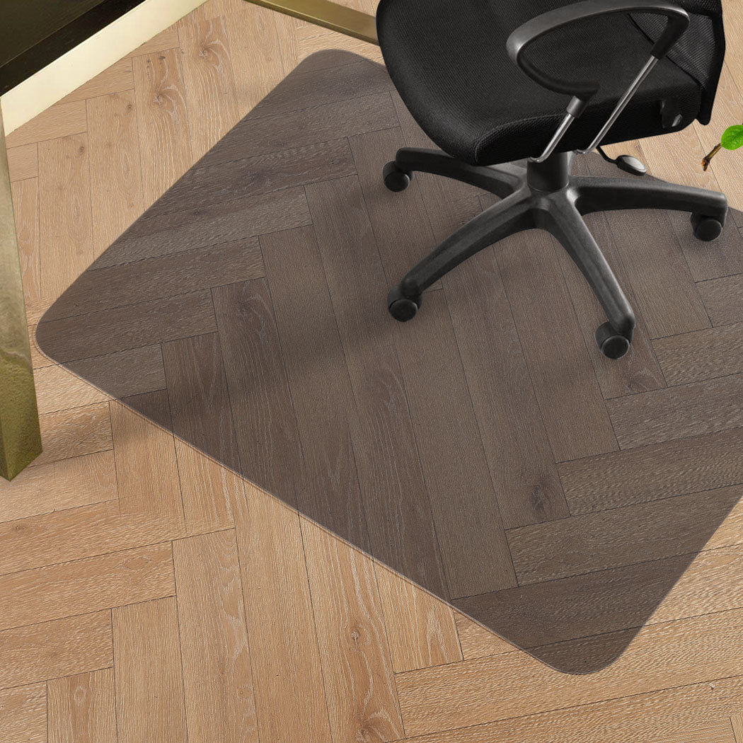 Office Chair Mat 120x90cm PVC Floor Protector with Grippers - Black - Rivercity House & Home Co. (ABN 18 642 972 209) - Affordable Modern Furniture Australia