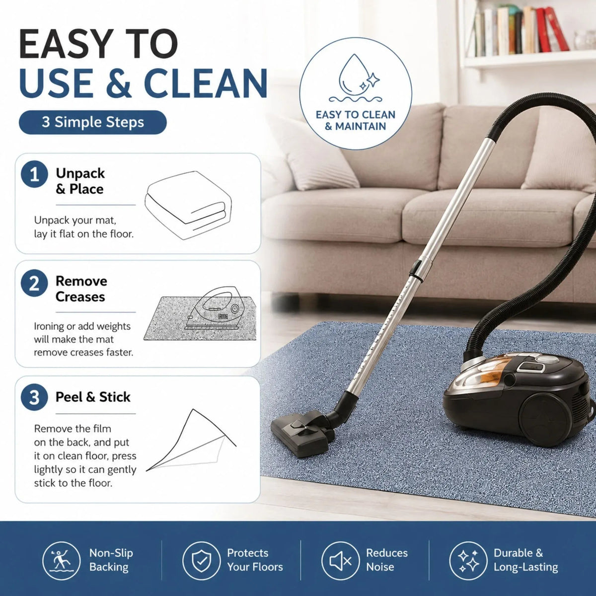 Office Chair Mat Hard Floor Protector 120x90 cm Anti-Slip - Dark Grey - Home & Garden > Home Office Accessories > Desk Accessories - Rivercity House & Home Co. (ABN 18 642 972 209) - Affordable Modern Furniture Australia