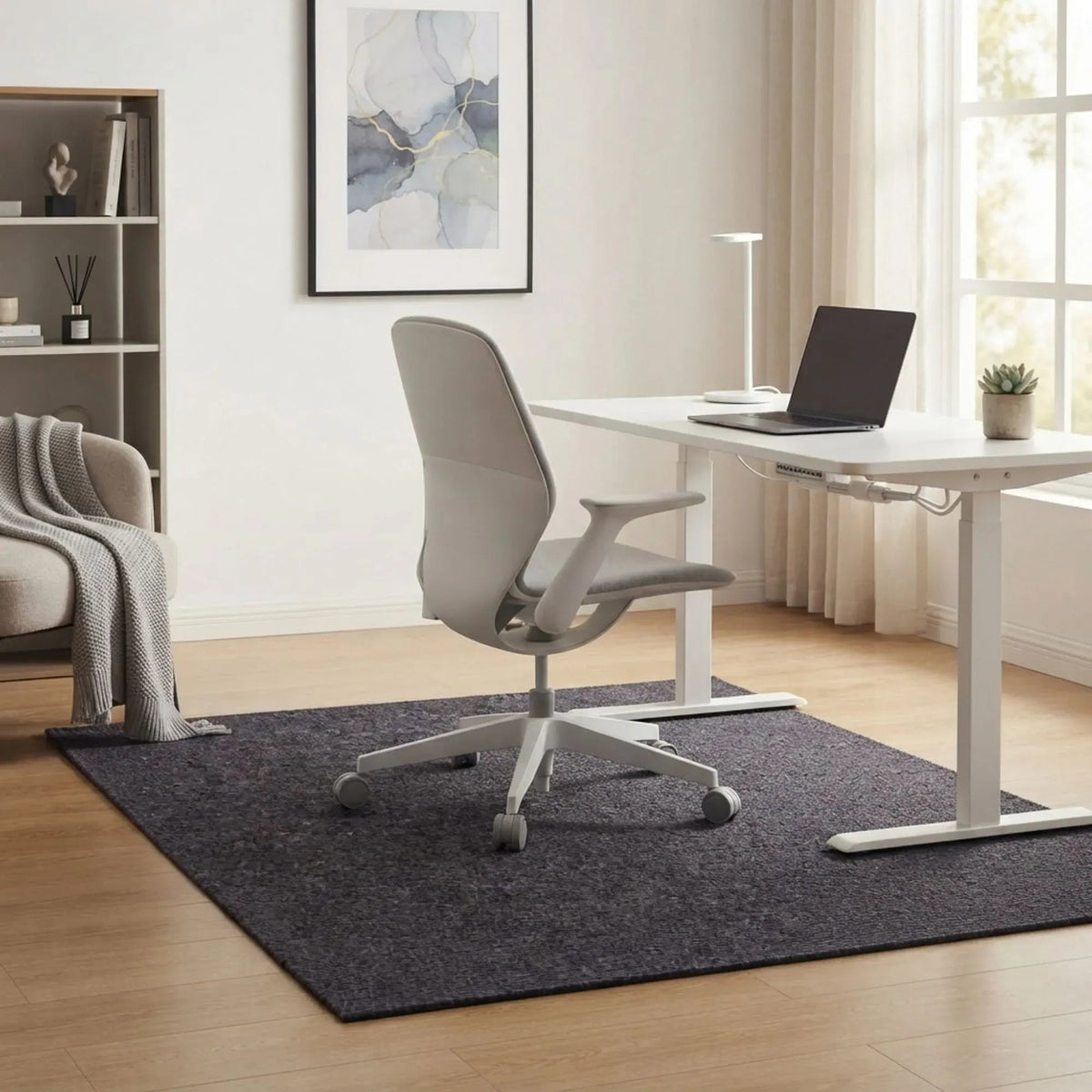 Office Chair Mat Hard Floor Protector 120x90 cm Anti-Slip - Dark Grey - Home & Garden > Home Office Accessories > Desk Accessories - Rivercity House & Home Co. (ABN 18 642 972 209) - Affordable Modern Furniture Australia