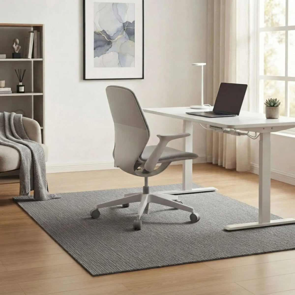 Office Chair Mat Hard Floor Protector 120x90 cm Anti-Slip - White - Home & Garden > Home Office Accessories > Desk Accessories - Rivercity House & Home Co. (ABN 18 642 972 209) - Affordable Modern Furniture Australia