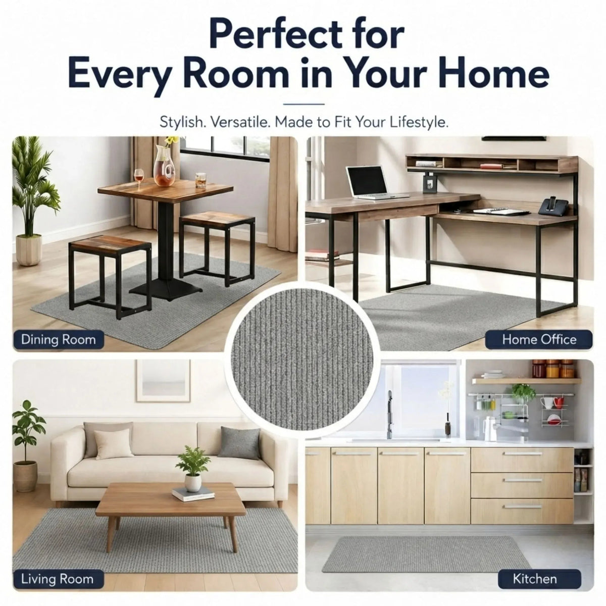 Office Chair Mat Hard Floor Protector 120x90 cm Anti-Slip - White - Home & Garden > Home Office Accessories > Desk Accessories - Rivercity House & Home Co. (ABN 18 642 972 209) - Affordable Modern Furniture Australia