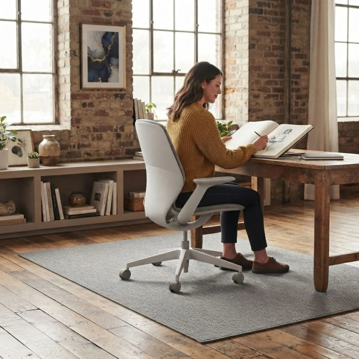Office Chair Mat Hard Floor Protector 120x90 cm Anti-Slip - White - Home & Garden > Home Office Accessories > Desk Accessories - Rivercity House & Home Co. (ABN 18 642 972 209) - Affordable Modern Furniture Australia