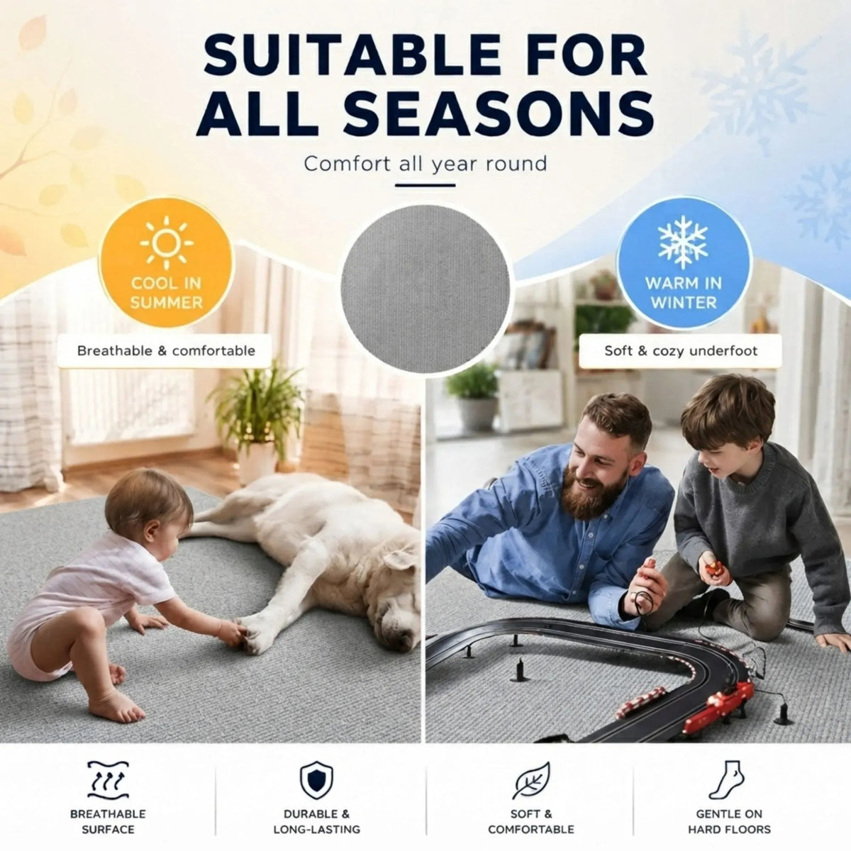 Office Chair Mat Hard Floor Protector 120x90 cm Anti-Slip - White - Home & Garden > Home Office Accessories > Desk Accessories - Rivercity House & Home Co. (ABN 18 642 972 209) - Affordable Modern Furniture Australia