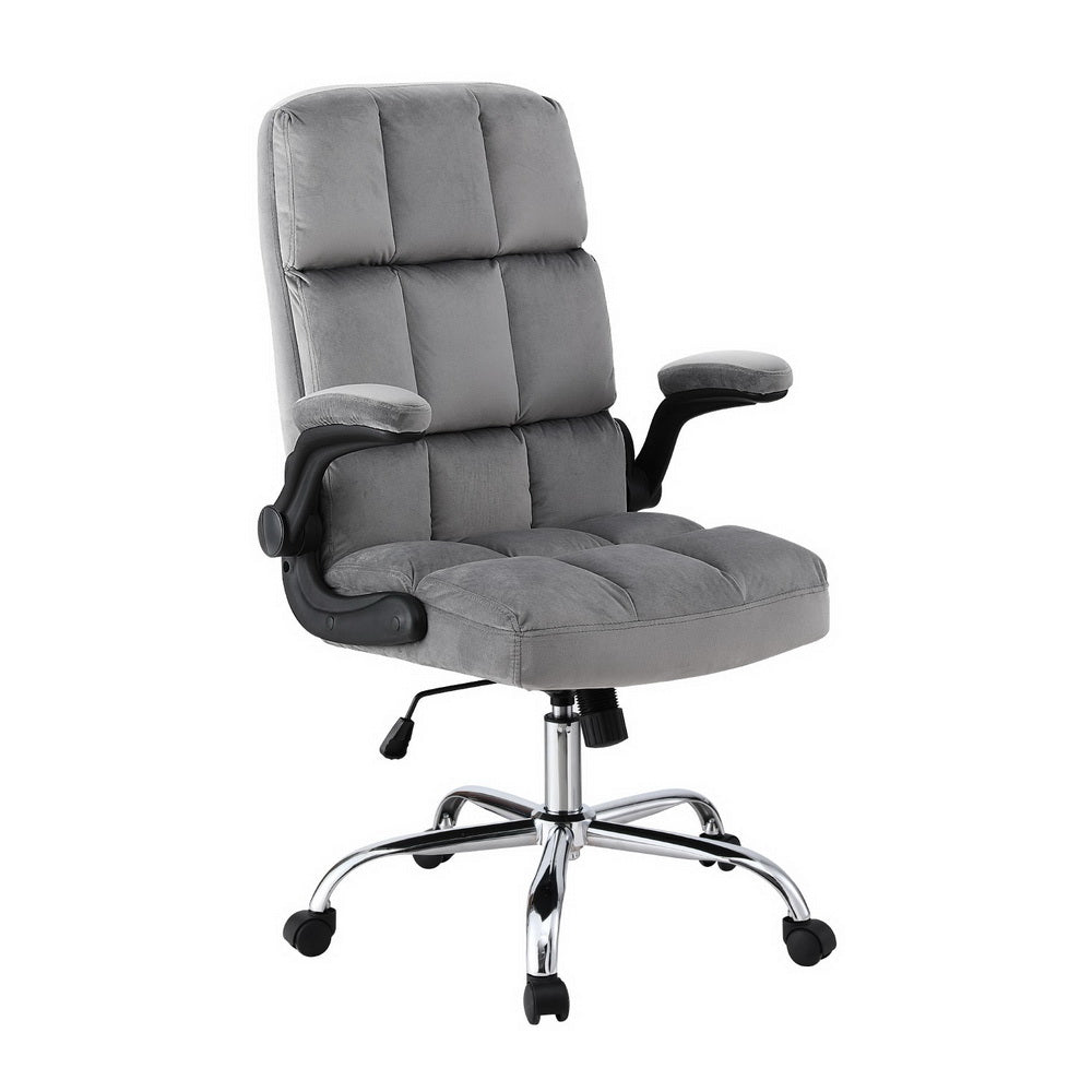 Office Chair Velvet Seat Racing Gaming Computer Desk Chairs Armrest Grey - Furniture > Office > Office & Desk Chairs - Rivercity House & Home Co. (ABN 18 642 972 209) - Affordable Modern Furniture Australia