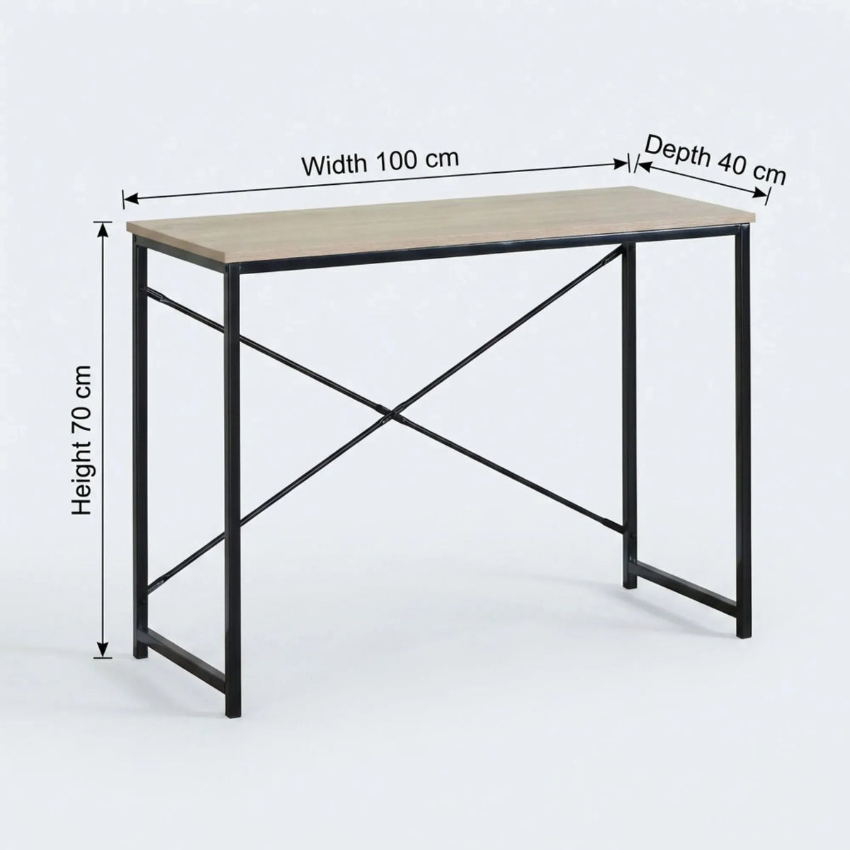 Office Desk Computer Table 100cm Metal Frame Rustic - Brown - Furniture > Office > Desks - Rivercity House & Home Co. (ABN 18 642 972 209) - Affordable Modern Furniture Australia