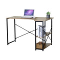 Office Desk with 2 Shelves Metal Frame 120cm Rustic - Brown