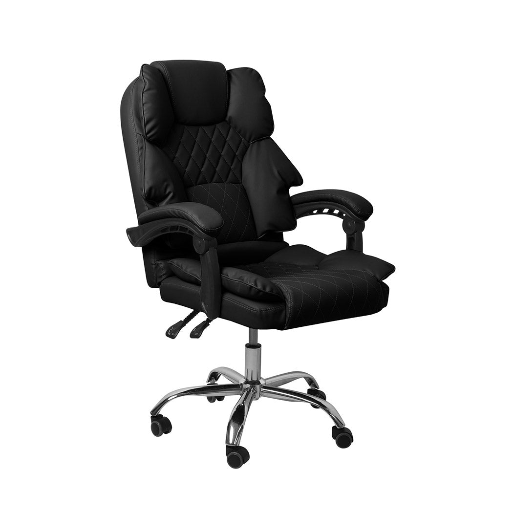 Office Gaming Chair with Adjustable Height and Recline - Black - Rivercity House & Home Co. (ABN 18 642 972 209) - Affordable Modern Furniture Australia