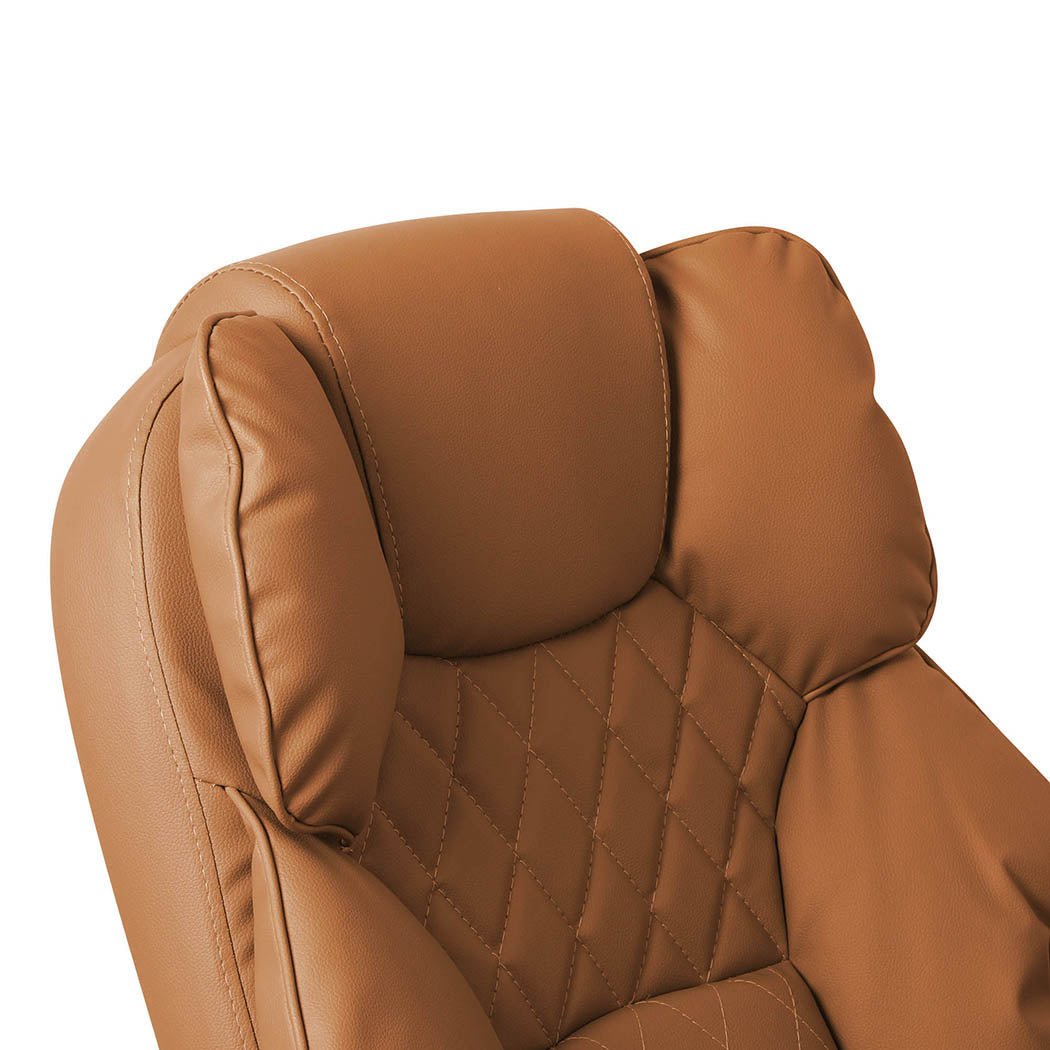 Office Gaming Chair with Adjustable Height and Recline - Brown - Rivercity House & Home Co. (ABN 18 642 972 209) - Affordable Modern Furniture Australia