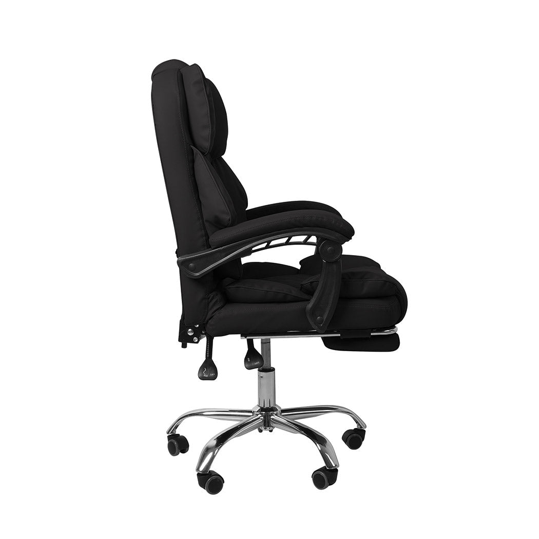 Office Gaming Chair with Footrest and Adjustable Height - Black - Rivercity House & Home Co. (ABN 18 642 972 209) - Affordable Modern Furniture Australia