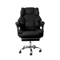 Office Gaming Chair with Footrest and Adjustable Height - Black