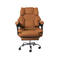 Office Gaming Chair with Footrest and Adjustable Height - Brown