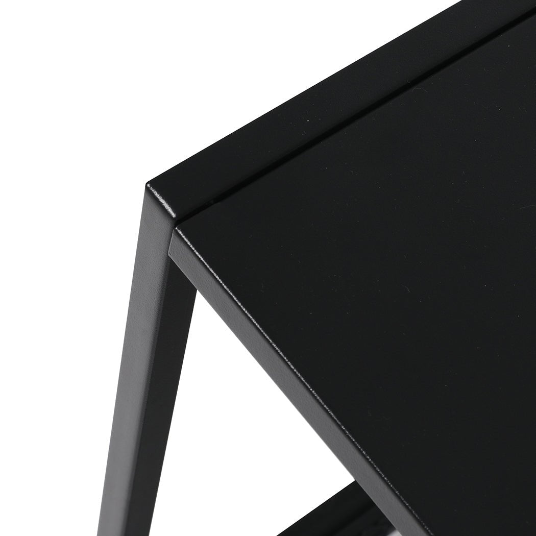 Open Two - Tier Side Table Sofa End Table - Black - Rivercity House & Home Co. (ABN 18 642 972 209) - Affordable Modern Furniture Australia