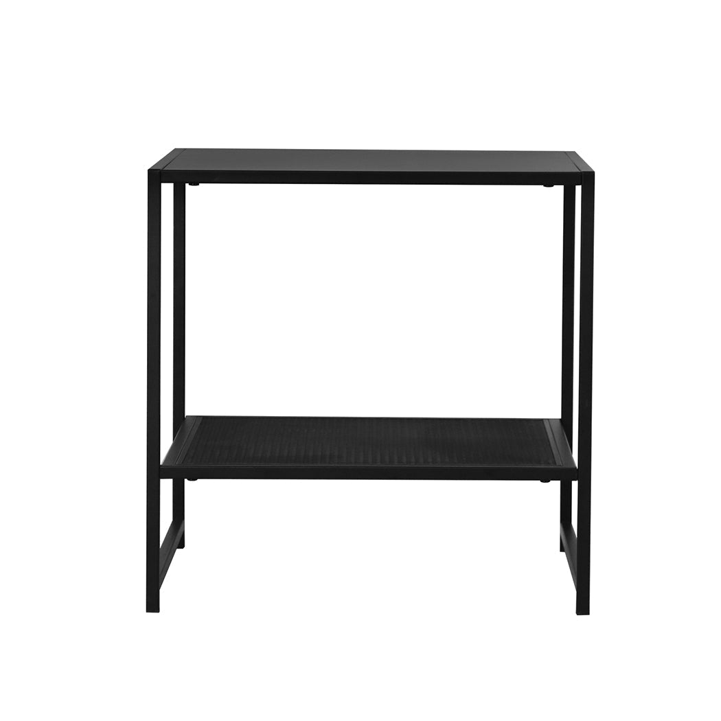 Open Two - Tier Side Table Sofa End Table - Black - Rivercity House & Home Co. (ABN 18 642 972 209) - Affordable Modern Furniture Australia