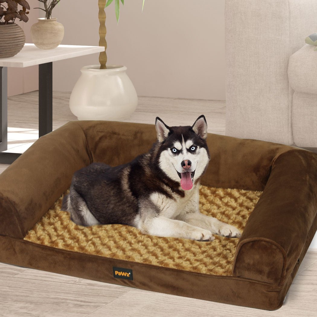 Orthopaedic Large Pet Bed Sofa with Memory Foam - Brown - Rivercity House & Home Co. (ABN 18 642 972 209) - Affordable Modern Furniture Australia