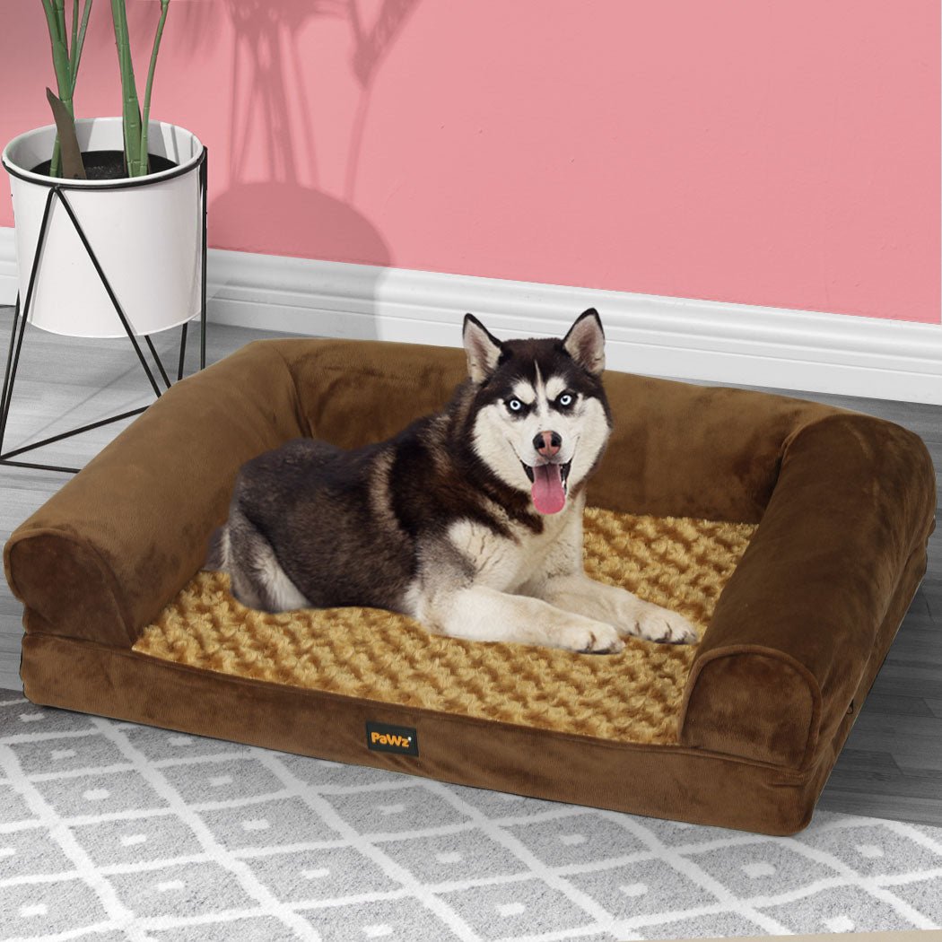Orthopaedic Large Pet Bed Sofa with Memory Foam - Brown - Rivercity House & Home Co. (ABN 18 642 972 209) - Affordable Modern Furniture Australia
