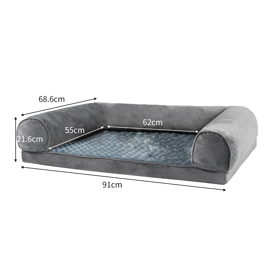 Orthopaedic Large Soft Warm Pet Bed Sofa for Dogs - Grey - Rivercity House & Home Co. (ABN 18 642 972 209) - Affordable Modern Furniture Australia