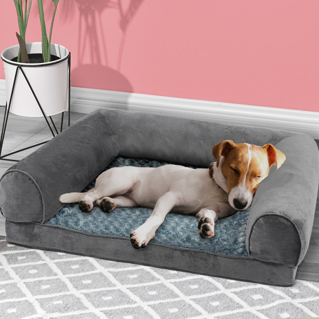 Orthopaedic Medium Dog Sofa Bed with Memory Foam - Grey - Rivercity House & Home Co. (ABN 18 642 972 209) - Affordable Modern Furniture Australia