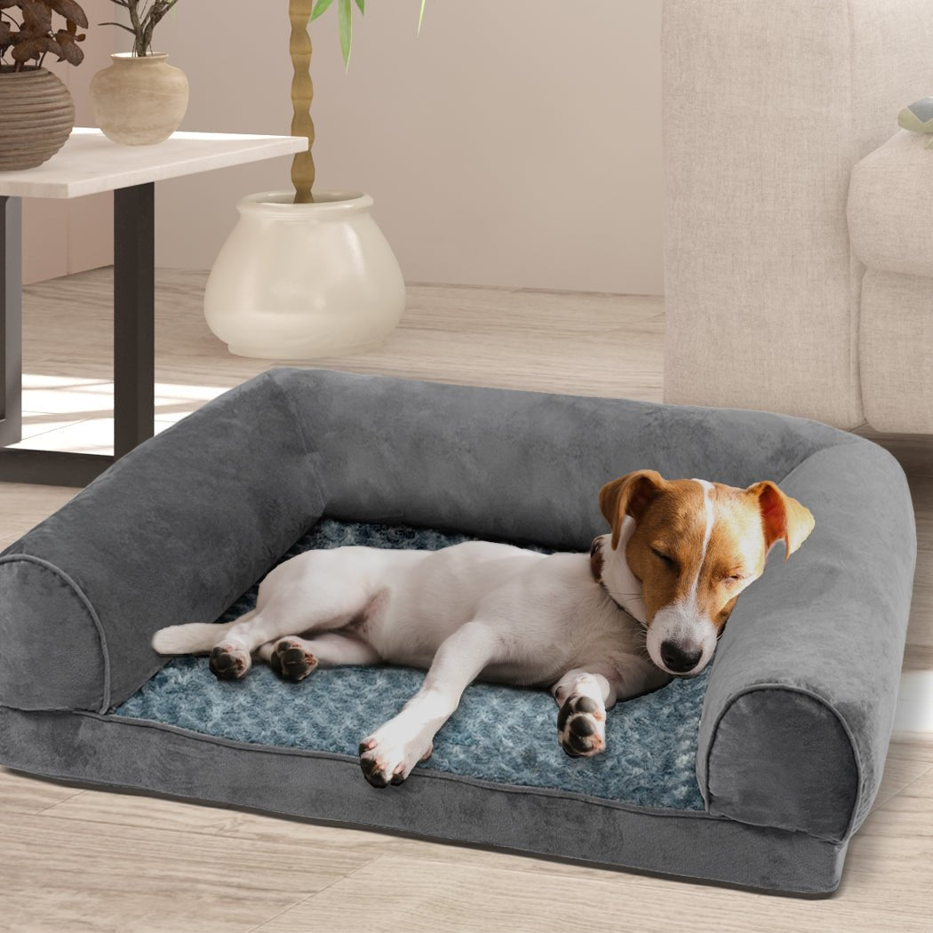 Orthopaedic Medium Dog Sofa Bed with Memory Foam - Grey - Rivercity House & Home Co. (ABN 18 642 972 209) - Affordable Modern Furniture Australia