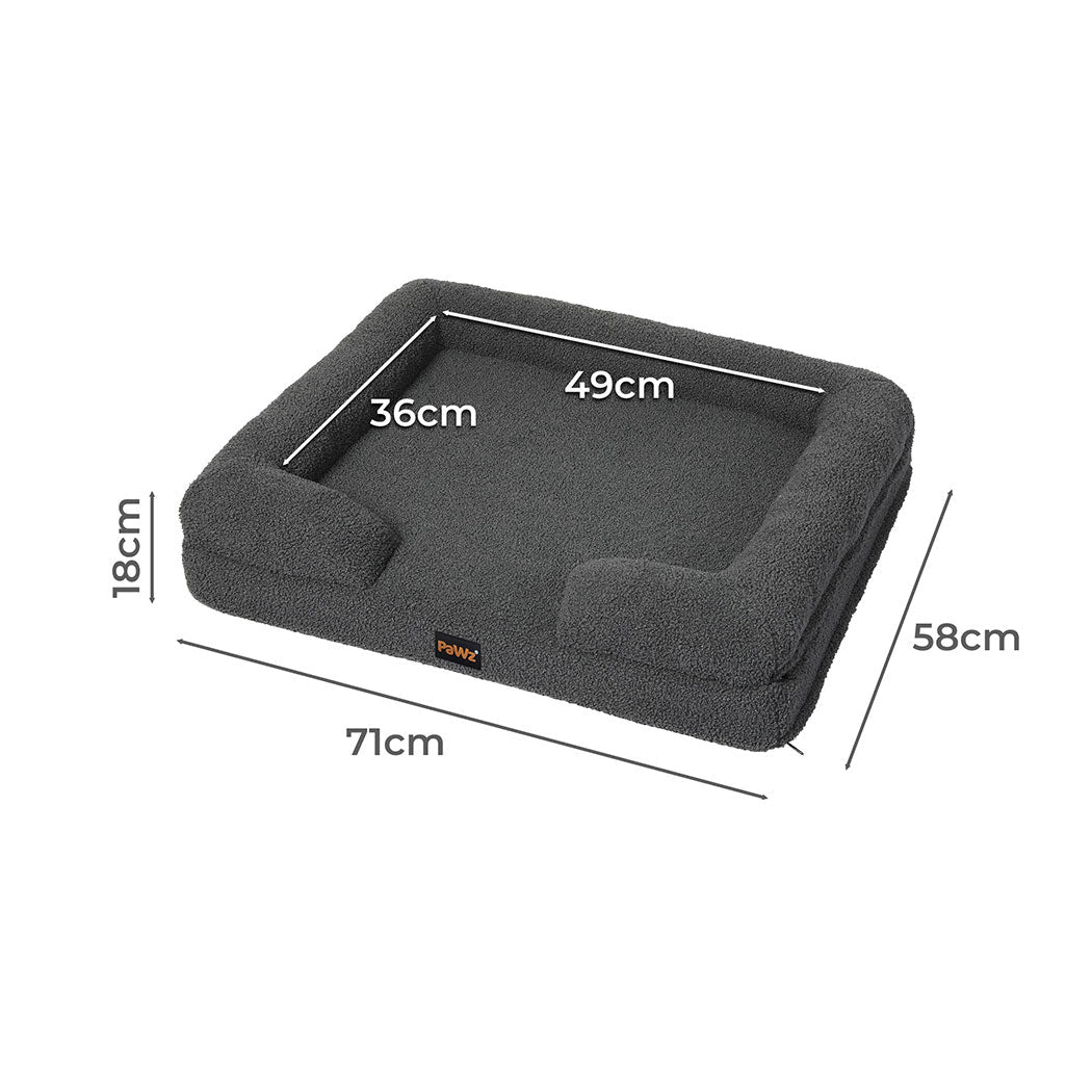 Orthopaedic Memory Foam Pet Sofa Bed with Raised Rim - Grey - Rivercity House & Home Co. (ABN 18 642 972 209) - Affordable Modern Furniture Australia