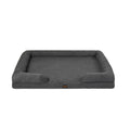 Orthopaedic Memory Foam Pet Sofa Bed with Raised Rim - Grey