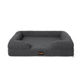 Orthopaedic Memory Foam Pet Sofa Bed with Raised Rim - Grey