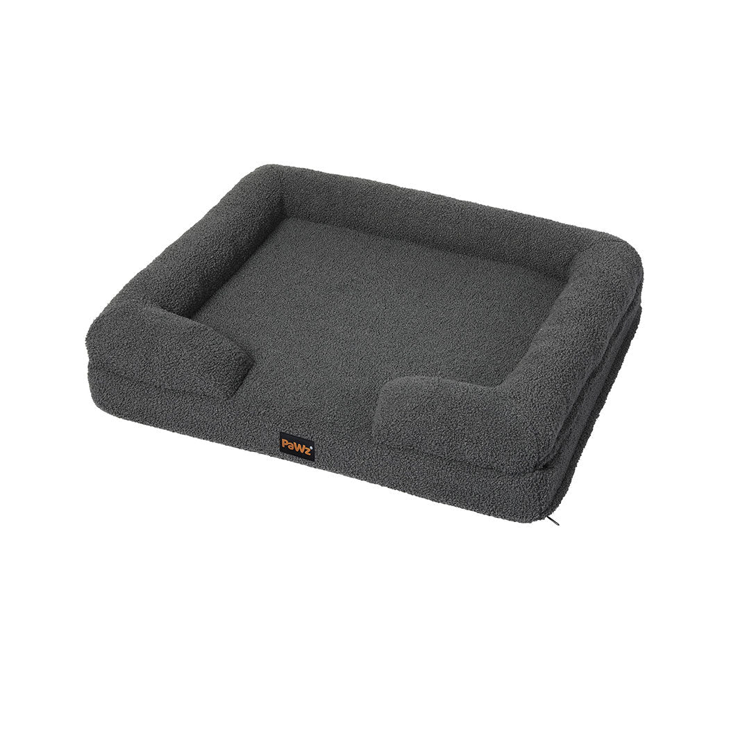 Orthopaedic Memory Foam Pet Sofa Bed with Raised Rim - Grey - Rivercity House & Home Co. (ABN 18 642 972 209) - Affordable Modern Furniture Australia