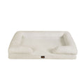 Orthopaedic Memory Foam Pet Sofa Bed with Raised Rim - White