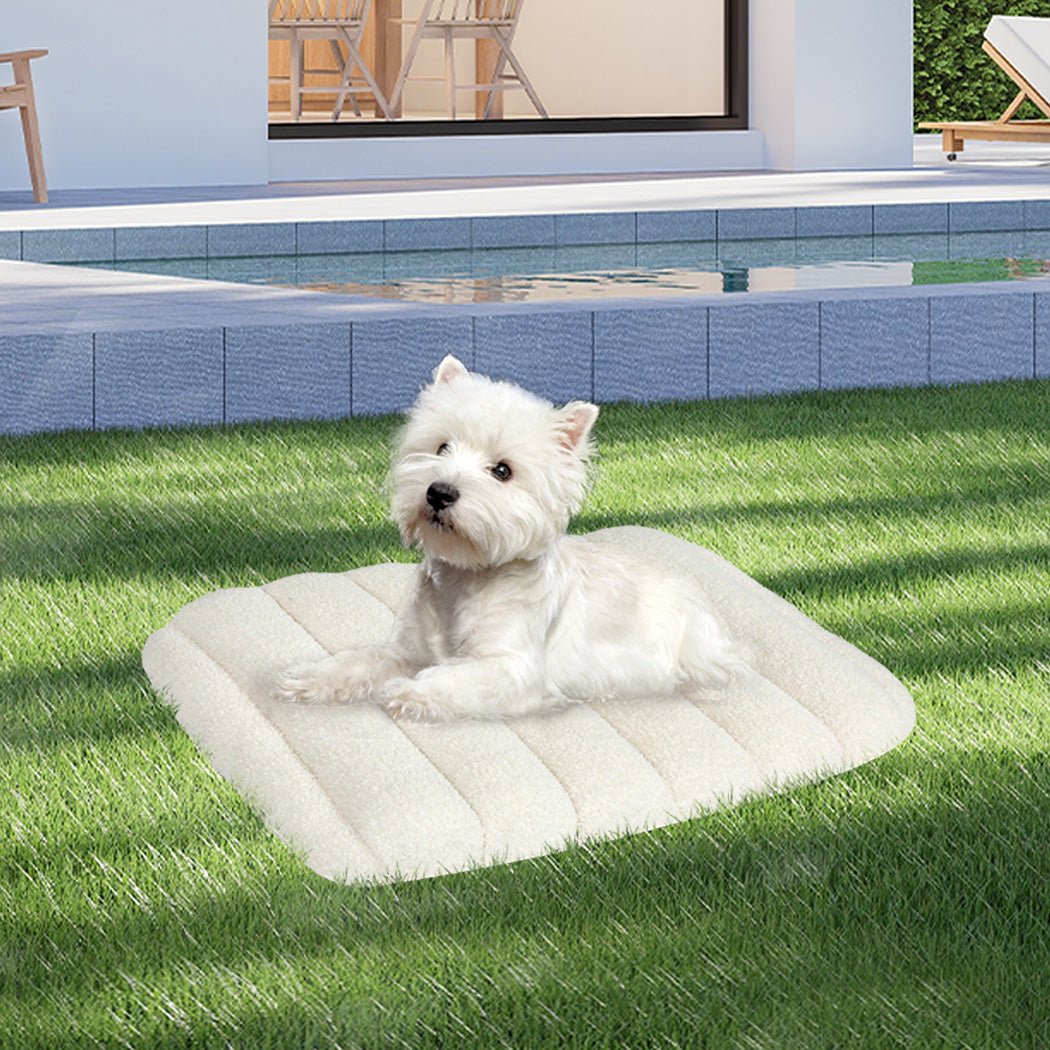 Orthopedic Dog Bed S Size with Sherpa Plush Removable Cover - White - Rivercity House & Home Co. (ABN 18 642 972 209) - Affordable Modern Furniture Australia