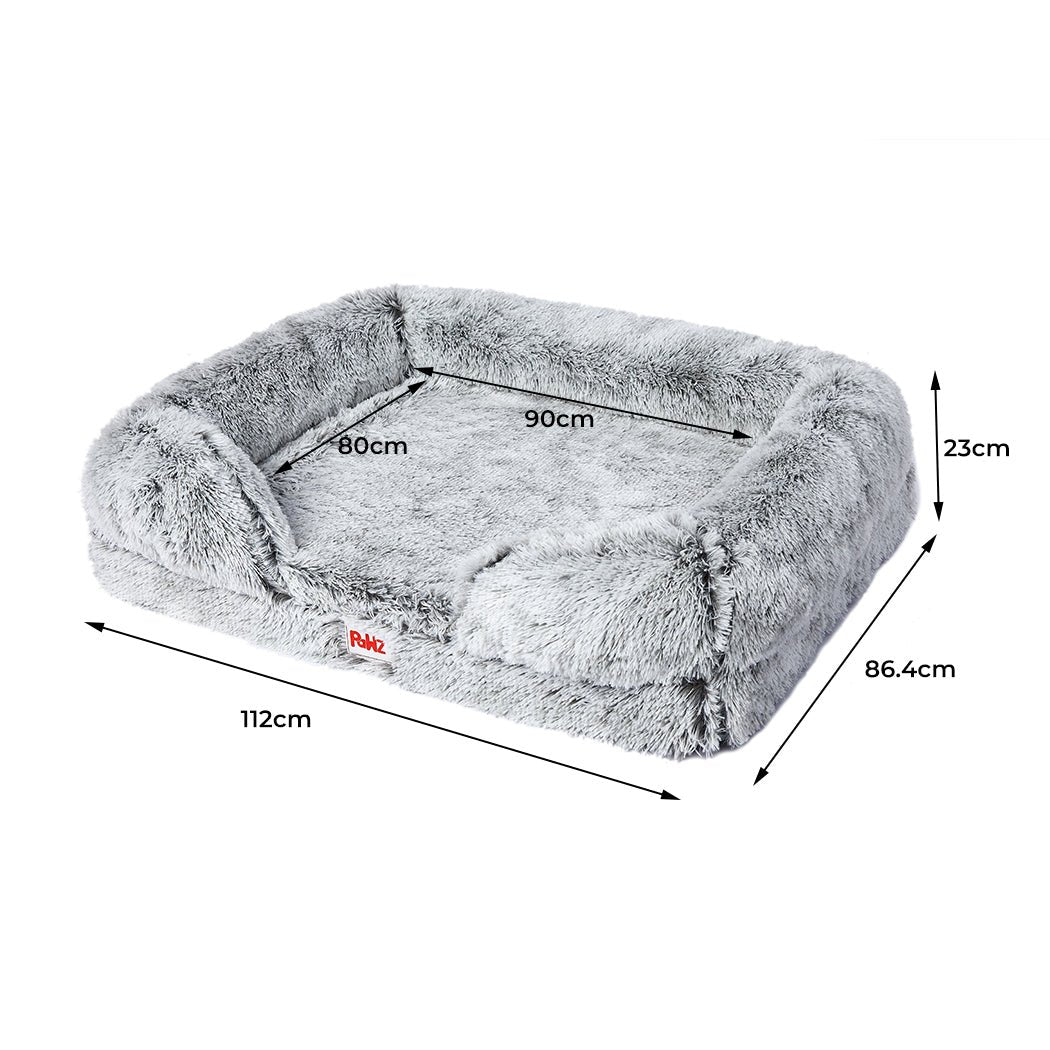 Orthopedic Large Dog Sofa Bed with Memory Foam Support - Grey - Rivercity House & Home Co. (ABN 18 642 972 209) - Affordable Modern Furniture Australia