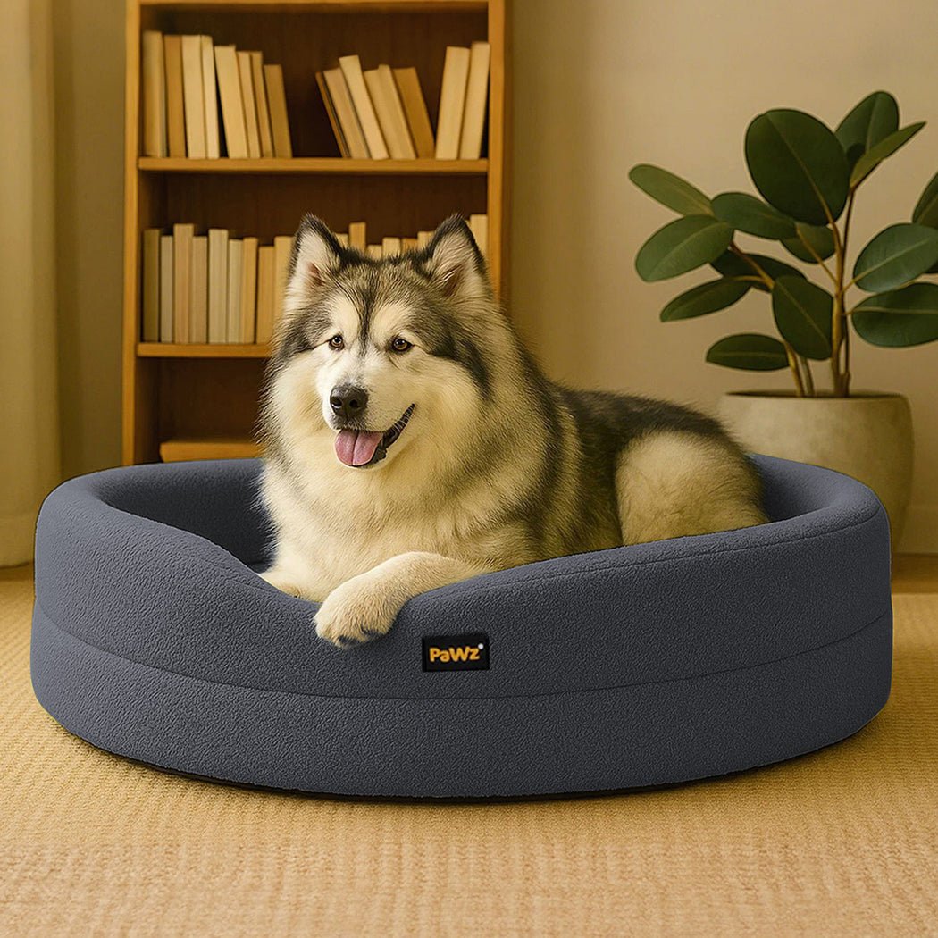 Orthopedic Memory Foam Calming Dog Bed with Bolstered Sides - Dark Grey - Rivercity House & Home Co. (ABN 18 642 972 209) - Affordable Modern Furniture Australia