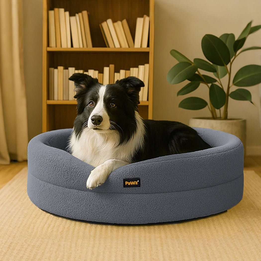 Orthopedic Memory Foam Calming Dog Bed with Bolstered Sides - Dark Grey - Rivercity House & Home Co. (ABN 18 642 972 209) - Affordable Modern Furniture Australia