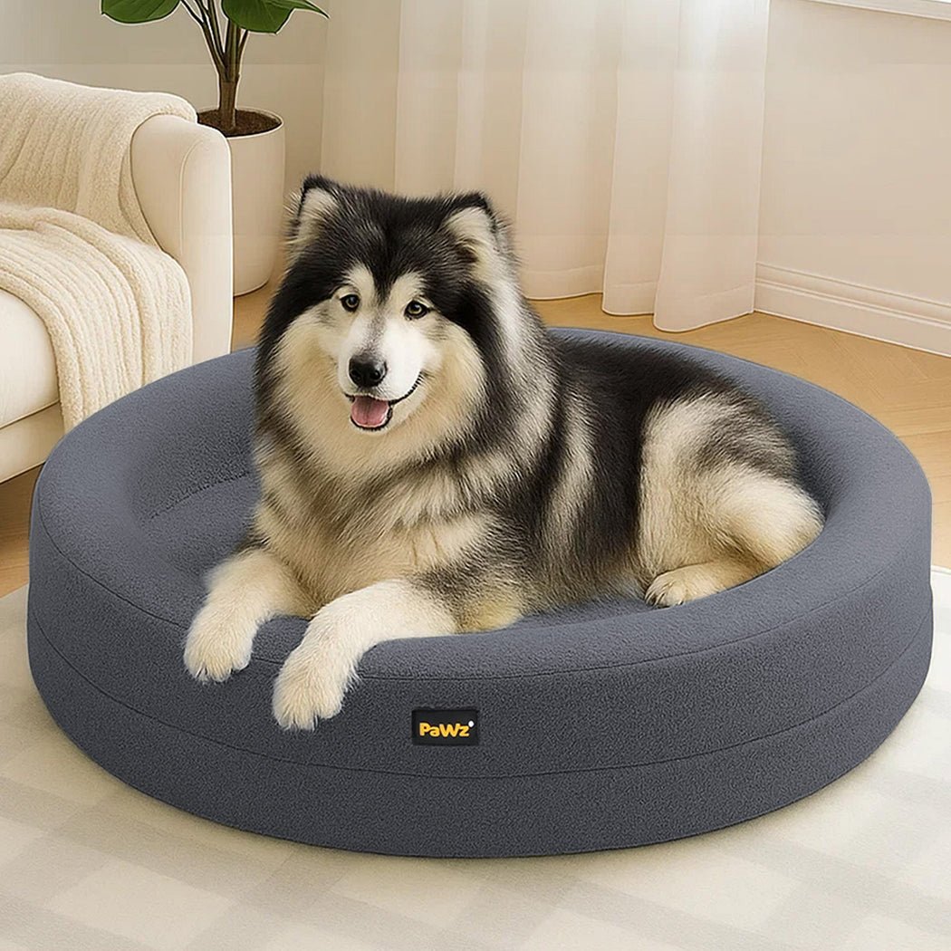 Orthopedic Memory Foam Calming Dog Bed with Bolstered Sides - Dark Grey - Rivercity House & Home Co. (ABN 18 642 972 209) - Affordable Modern Furniture Australia