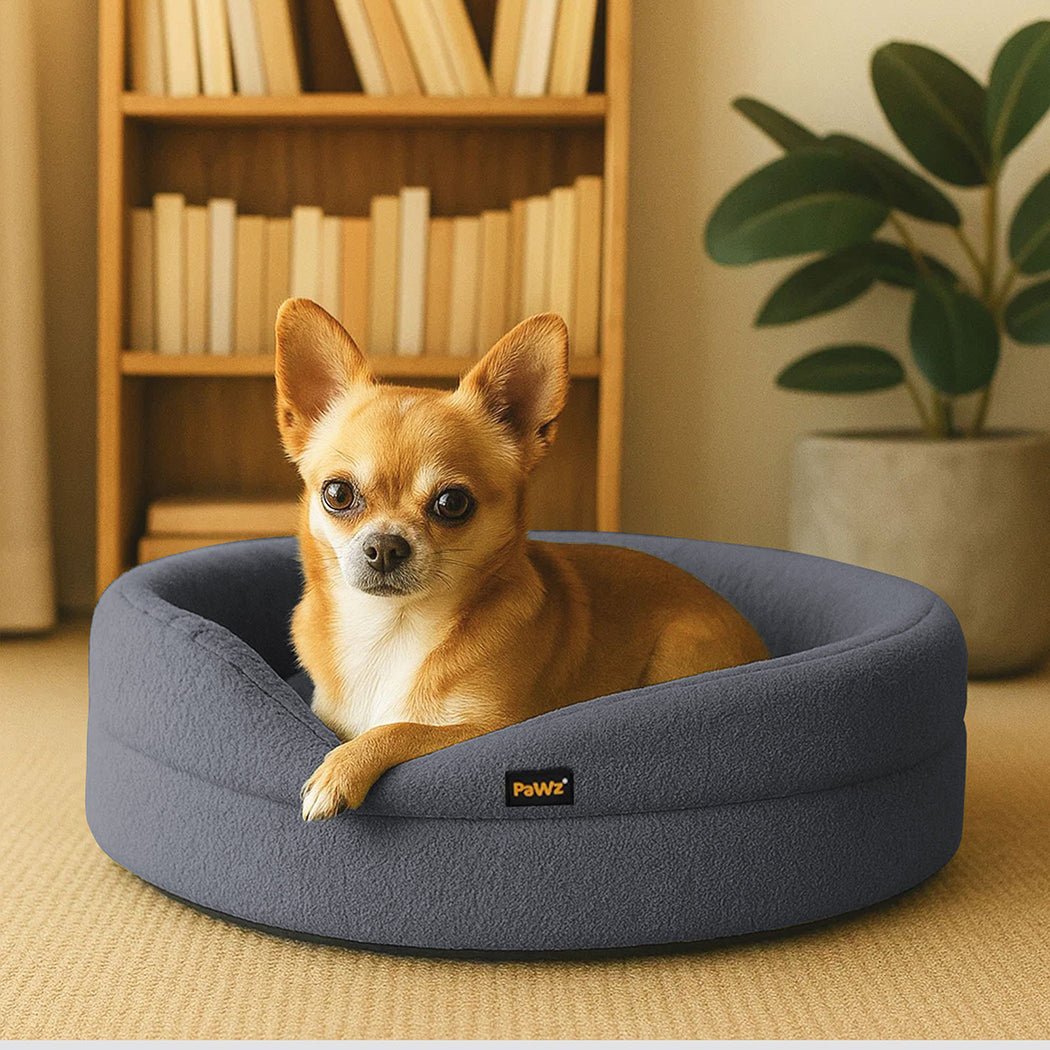 Orthopedic Memory Foam Calming Dog Bed with Bolstered Sides - Dark Grey - Rivercity House & Home Co. (ABN 18 642 972 209) - Affordable Modern Furniture Australia