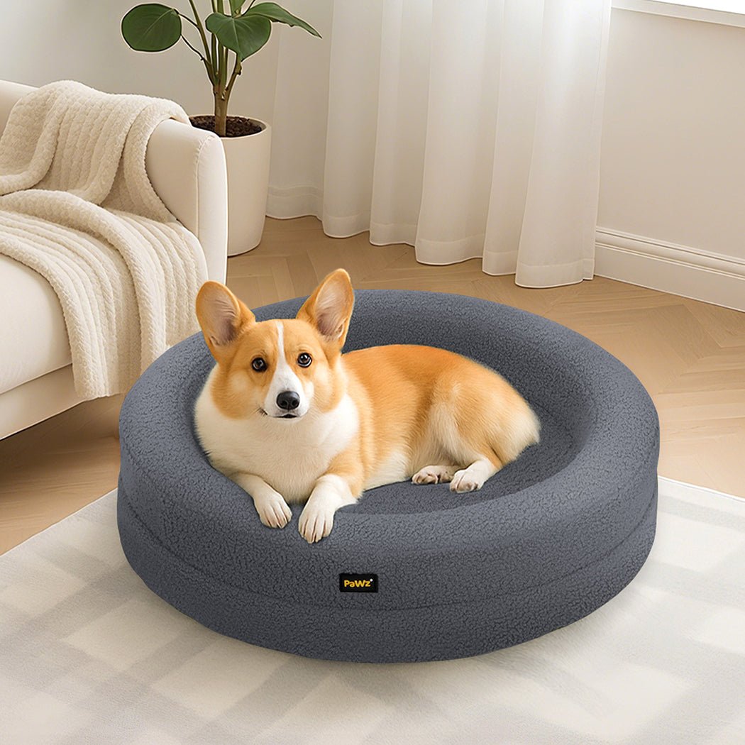 Orthopedic Memory Foam Calming Dog Bed with Bolstered Sides - Dark Grey - Rivercity House & Home Co. (ABN 18 642 972 209) - Affordable Modern Furniture Australia