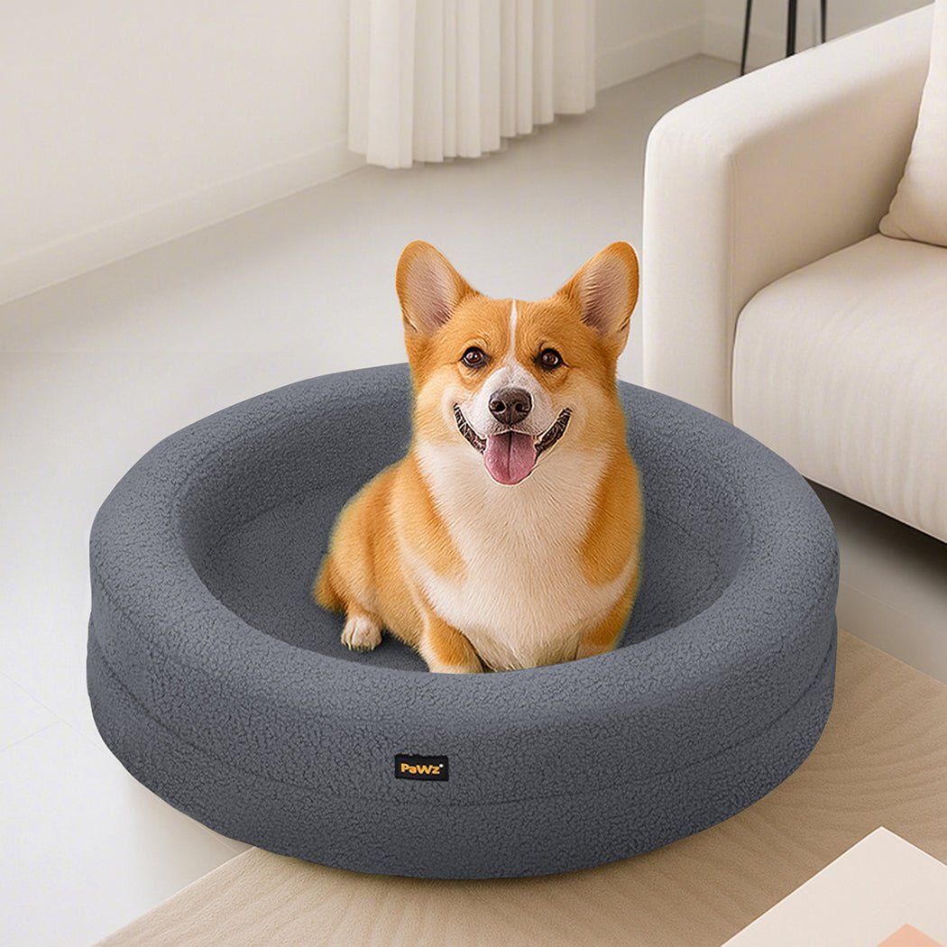 Orthopedic Memory Foam Calming Dog Bed with Bolstered Sides - Dark Grey - Rivercity House & Home Co. (ABN 18 642 972 209) - Affordable Modern Furniture Australia
