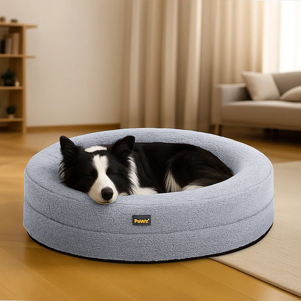 Orthopedic Memory Foam Calming Dog Bed with Bolstered Sides - Light Grey - Rivercity House & Home Co. (ABN 18 642 972 209) - Affordable Modern Furniture Australia