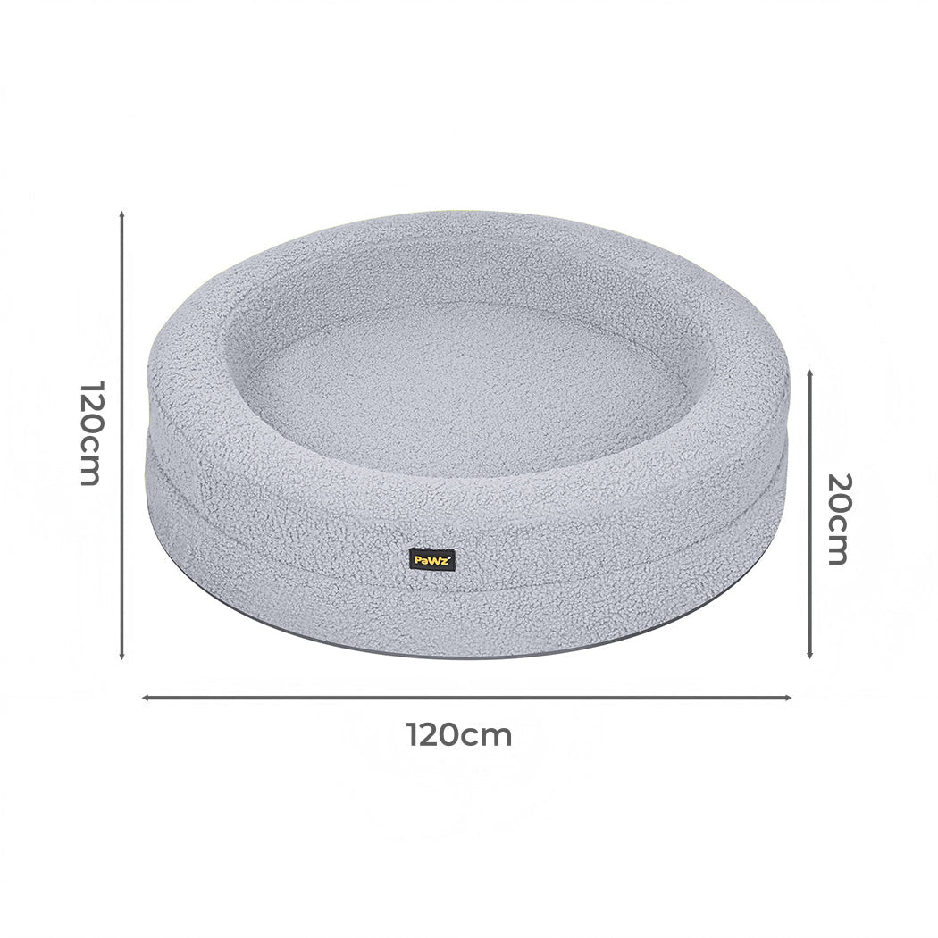 Orthopedic Memory Foam Calming Dog Bed with Bolstered Sides - Light Grey - Rivercity House & Home Co. (ABN 18 642 972 209) - Affordable Modern Furniture Australia