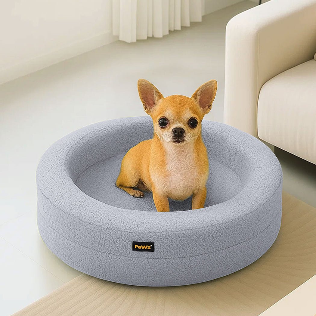 Orthopedic Memory Foam Calming Dog Bed with Bolstered Sides - Light Grey - Rivercity House & Home Co. (ABN 18 642 972 209) - Affordable Modern Furniture Australia