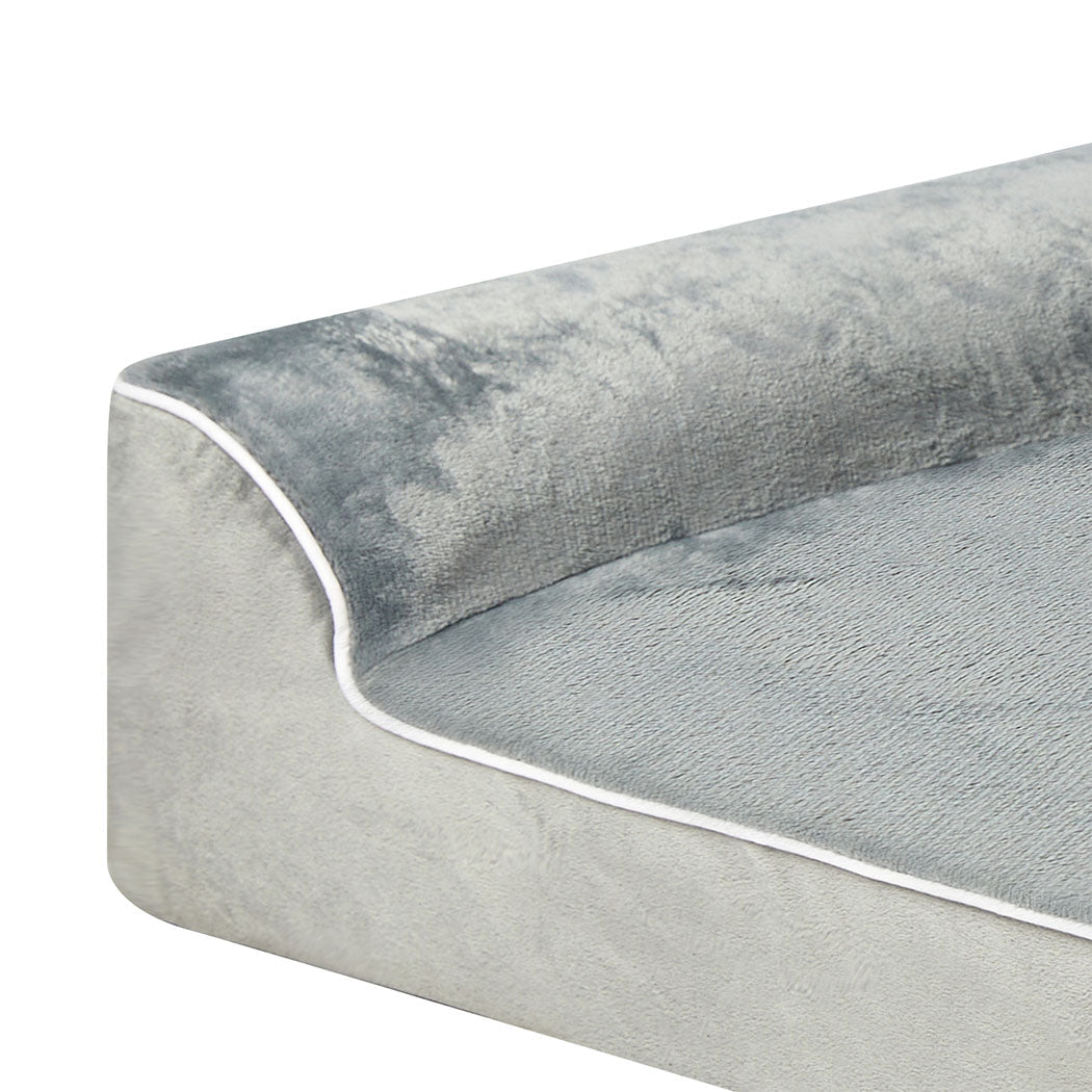 Orthopedic Memory Foam Dog Bed M with Neck Support - Grey - Rivercity House & Home Co. (ABN 18 642 972 209) - Affordable Modern Furniture Australia