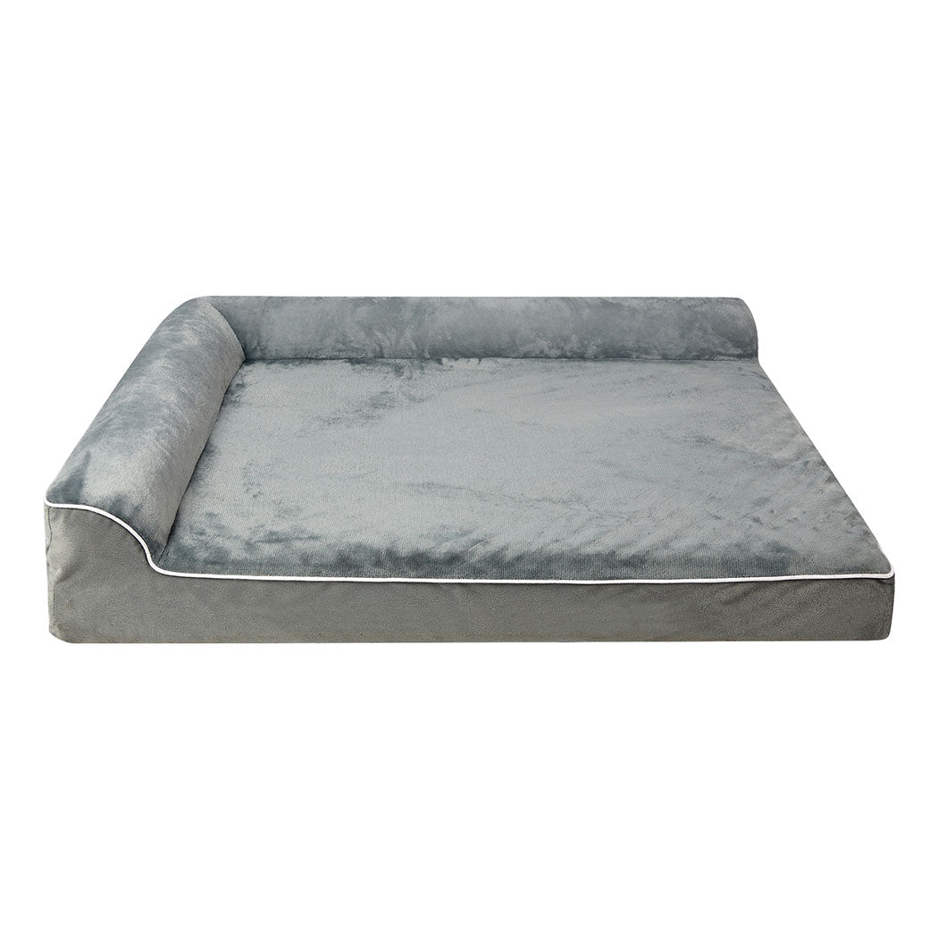 Orthopedic Memory Foam Dog Bed M with Neck Support - Grey - Rivercity House & Home Co. (ABN 18 642 972 209) - Affordable Modern Furniture Australia
