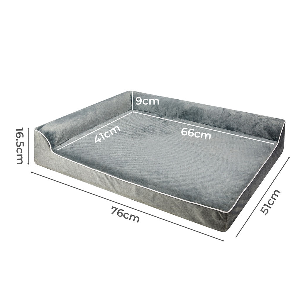 Orthopedic Memory Foam Dog Bed M with Neck Support - Grey - Rivercity House & Home Co. (ABN 18 642 972 209) - Affordable Modern Furniture Australia