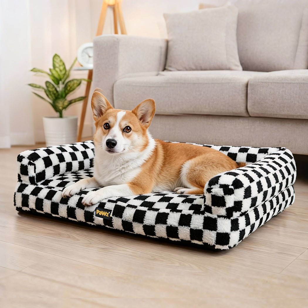 Orthopedic Memory Foam Dog Bed Mattress Mat - Black & White - Rivercity House & Home Co. (ABN 18 642 972 209) - Affordable Modern Furniture Australia