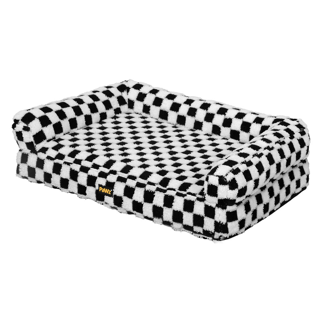 Orthopedic Memory Foam Dog Bed with Calming Sherpa Cover - Black & White - Rivercity House & Home Co. (ABN 18 642 972 209) - Affordable Modern Furniture Australia