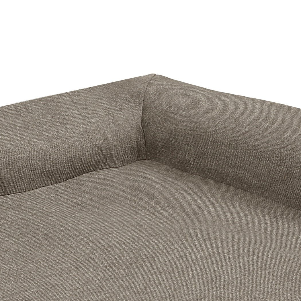 Orthopedic Memory Foam Dog Bed with L - Shaped Bolster - Coffee - Rivercity House & Home Co. (ABN 18 642 972 209) - Affordable Modern Furniture Australia