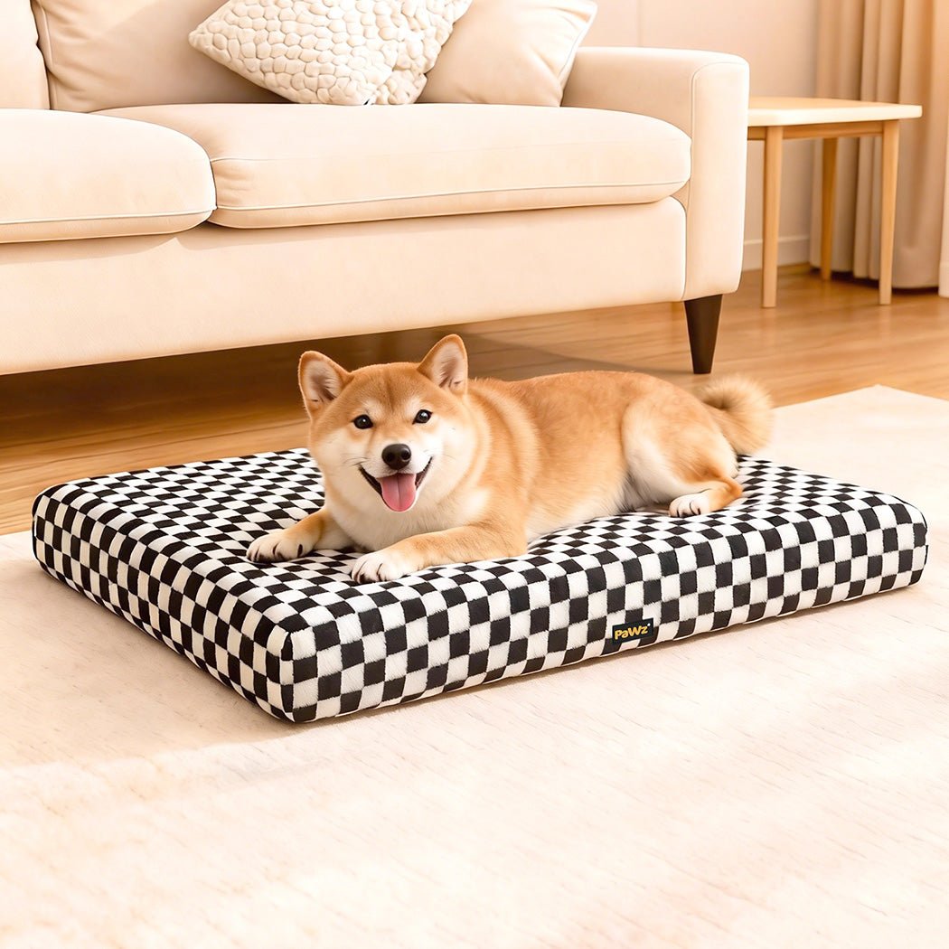 Orthopedic Memory Foam Dog Bed with Waterproof Sherpa Mat - Black and White - Rivercity House & Home Co. (ABN 18 642 972 209) - Affordable Modern Furniture Australia