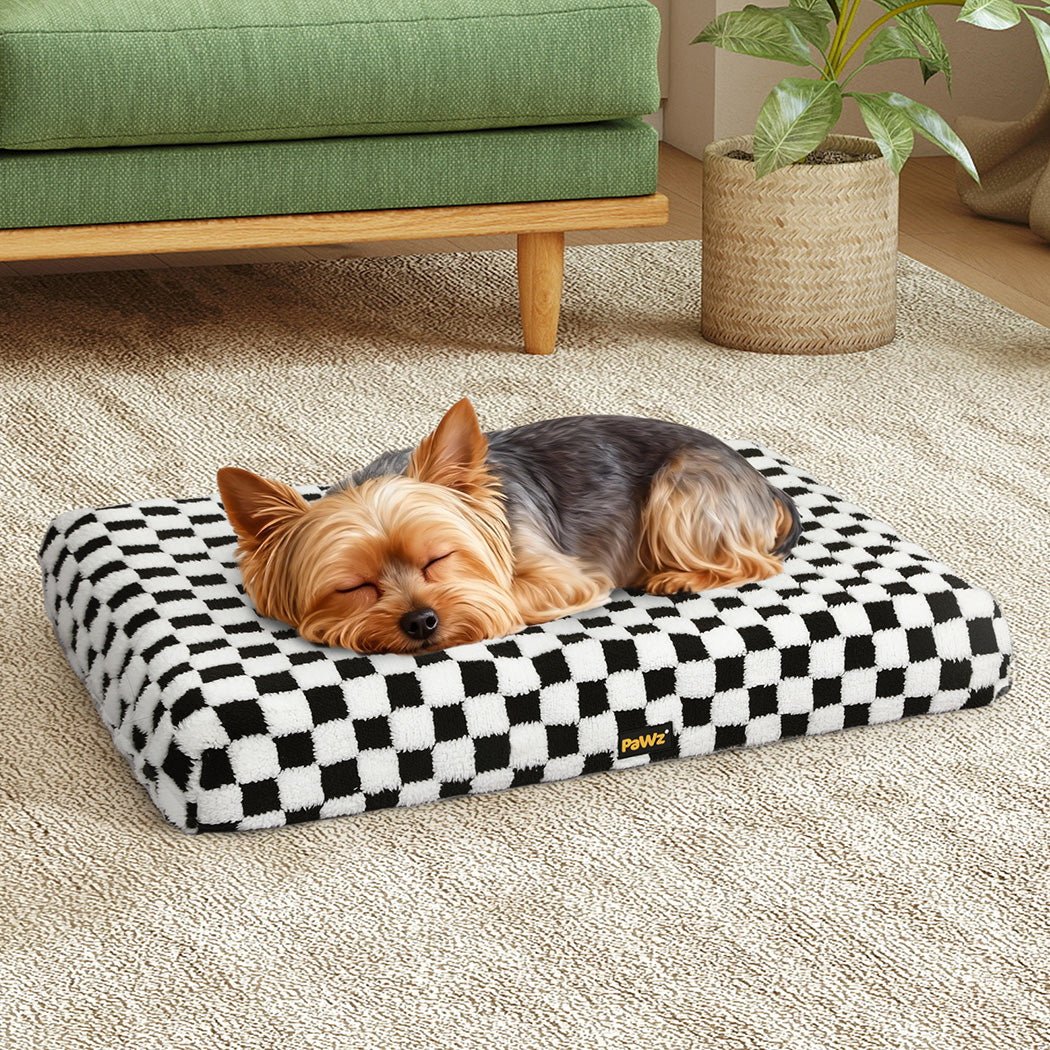 Orthopedic Memory Foam Dog Bed with Waterproof Sherpa Mat - Black and White - Rivercity House & Home Co. (ABN 18 642 972 209) - Affordable Modern Furniture Australia